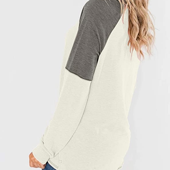 Women's Long Sleeve Color Block Tunic Comfy Stripe Round Neck T Shirt - Picture 3 of 4